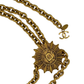 CHANEL Chanel Vintage Sunburst Medallion Chain Belt Gold