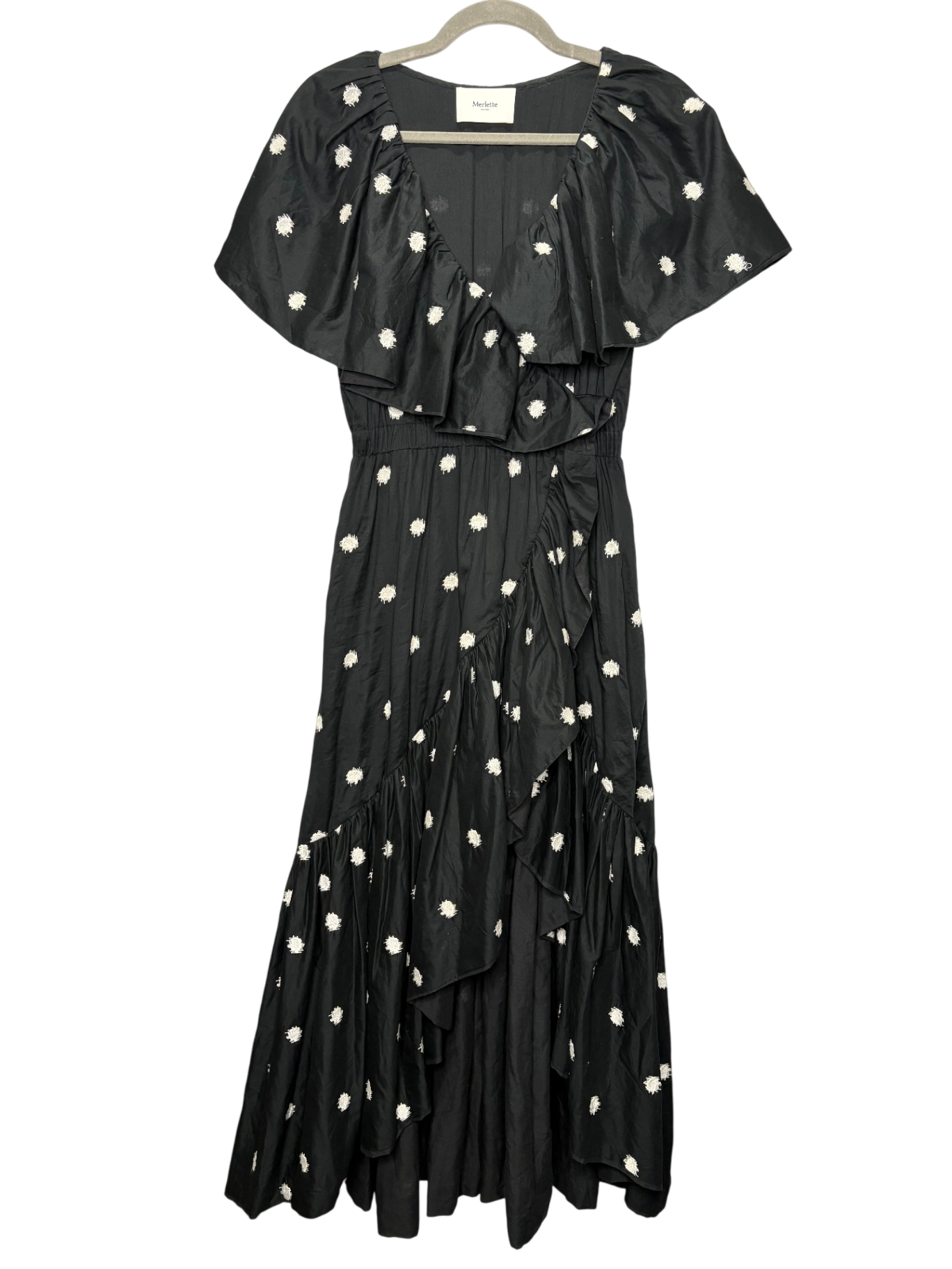 MERLETTE Black/White Spot Midi dress