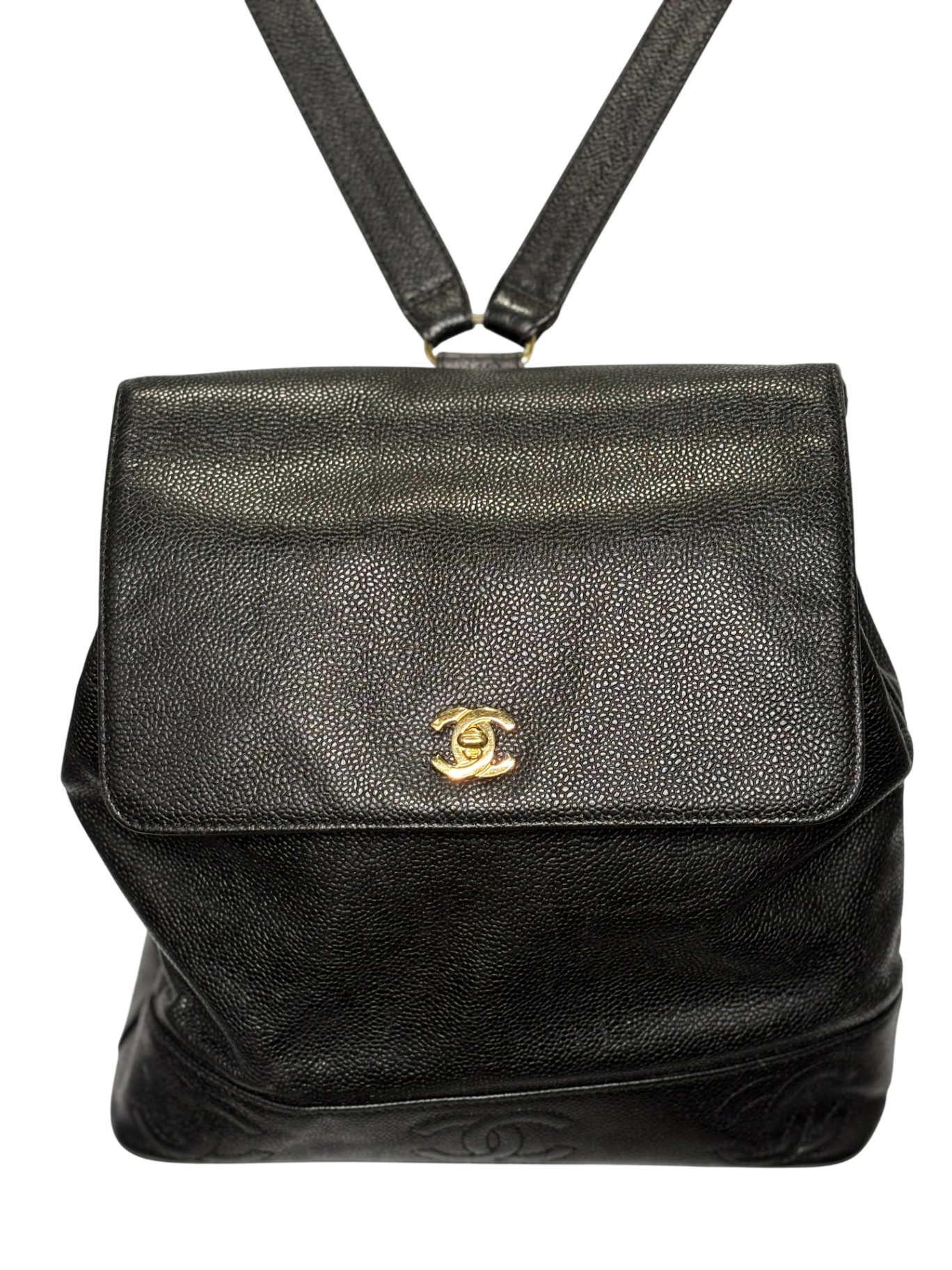 CHANEL Caviar Triple C Black Backpack