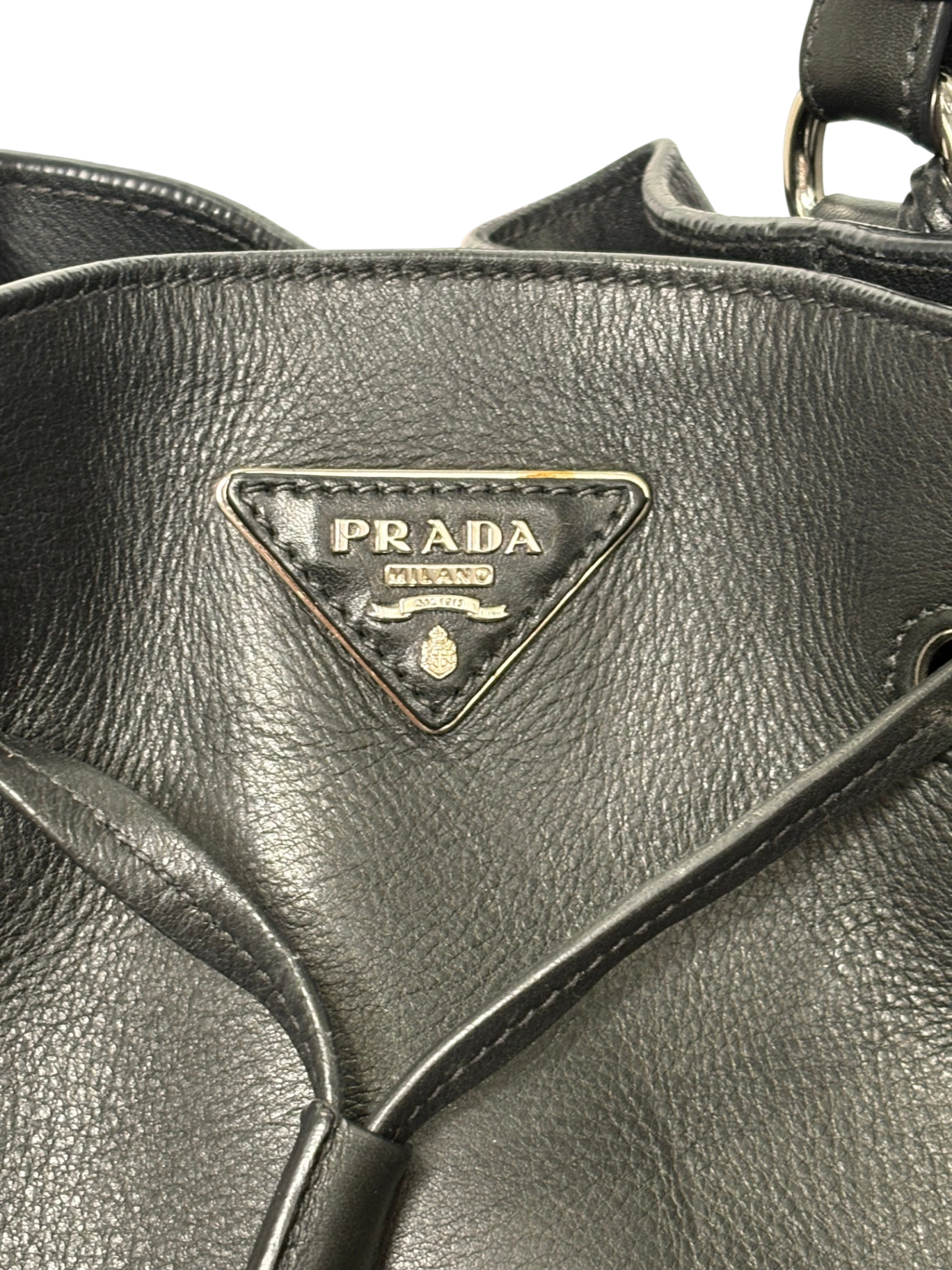 PRADA Black Bucket Bag with Strap