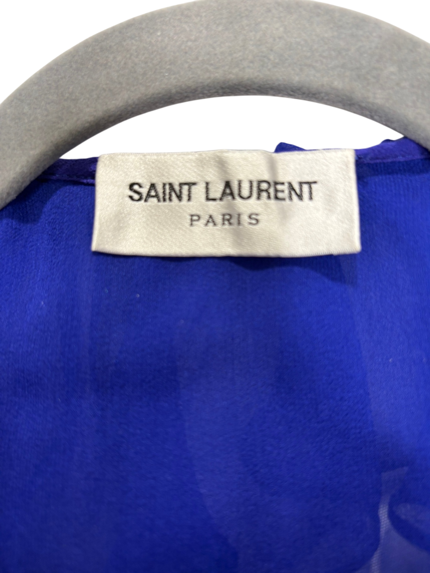 SAINT LAURENT Ruffled Silk Wrap Dress