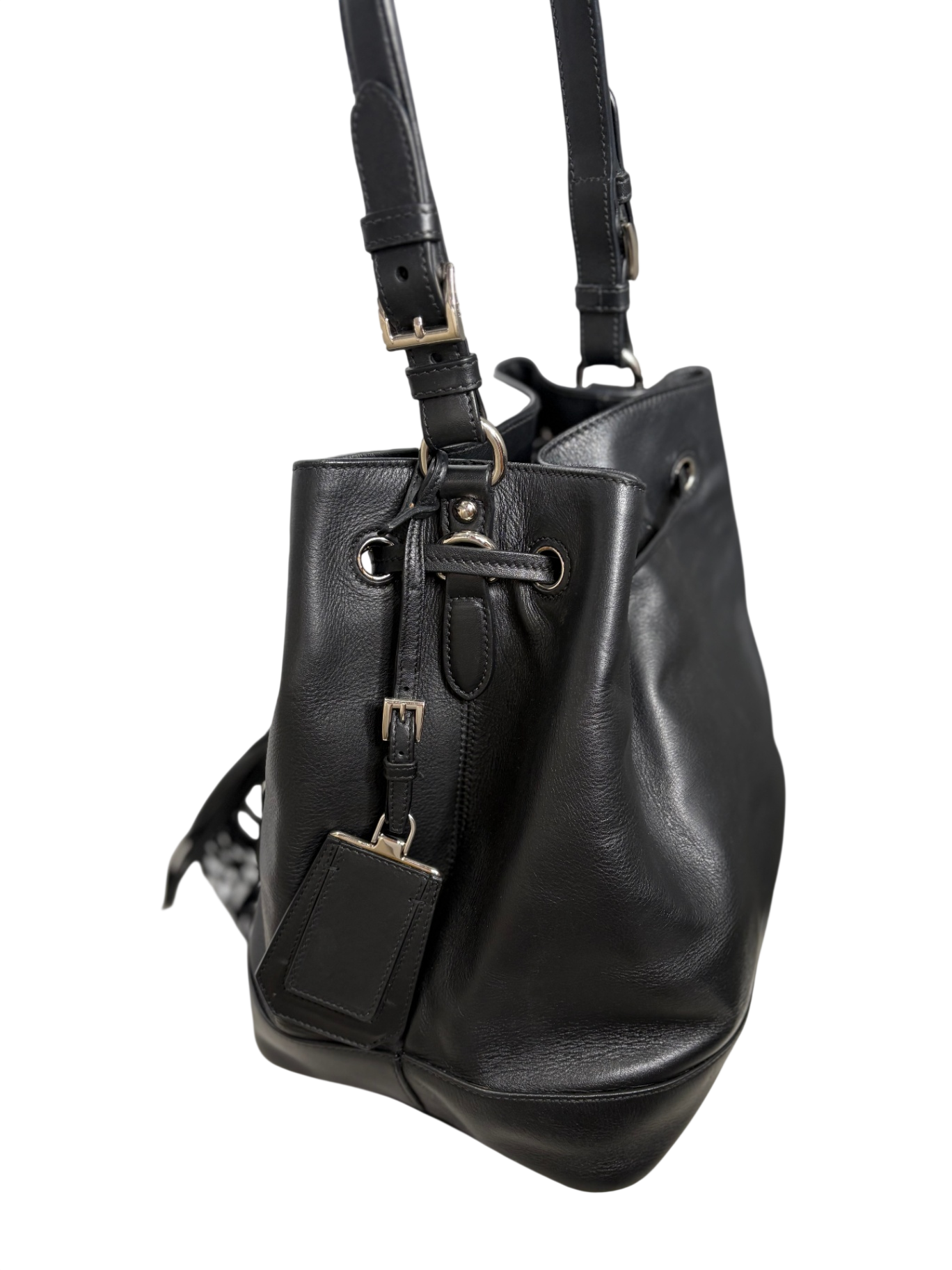 PRADA Black Bucket Bag with Strap
