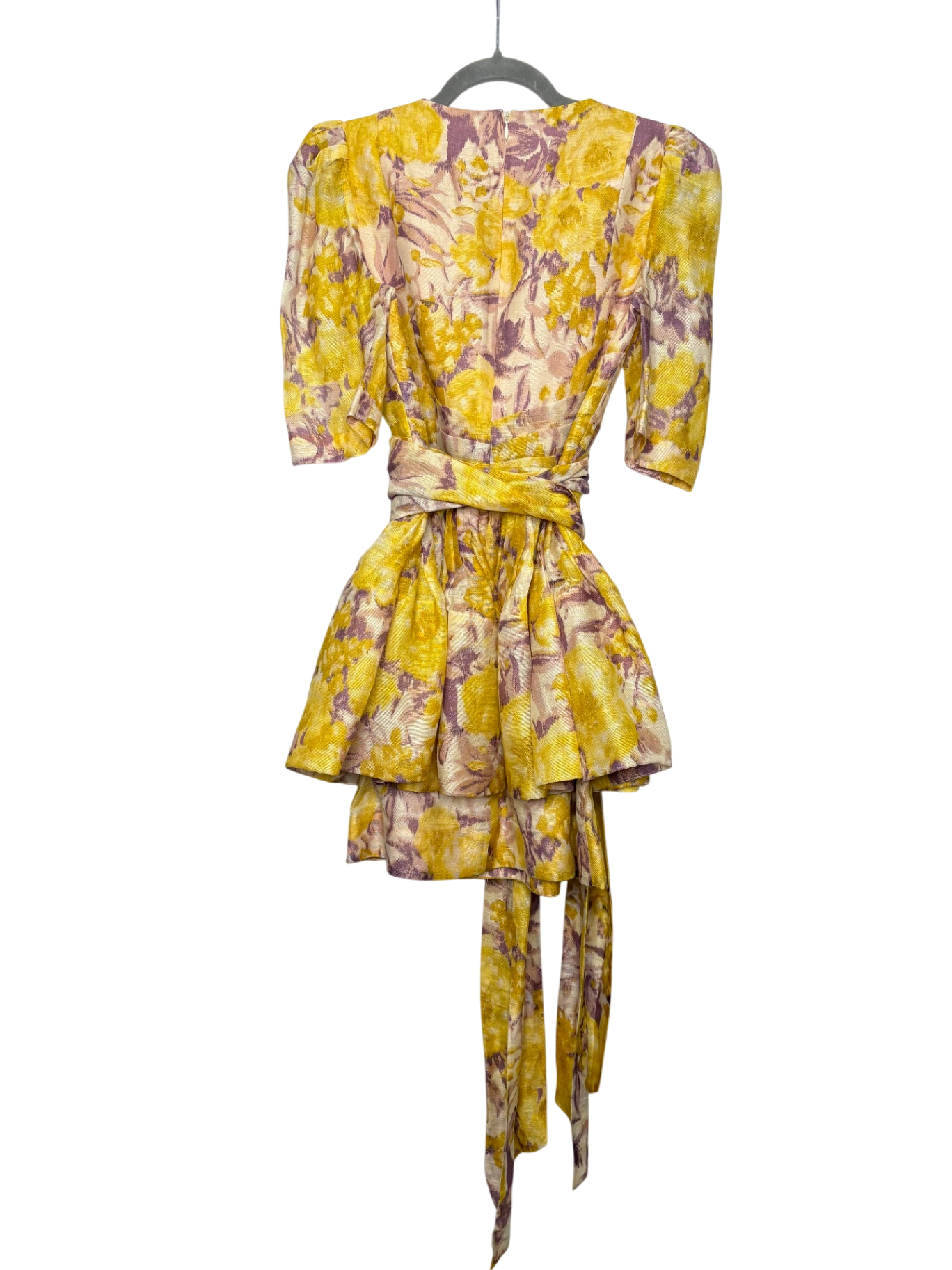 ZIMMERMANN Yellow Floral Short Dress