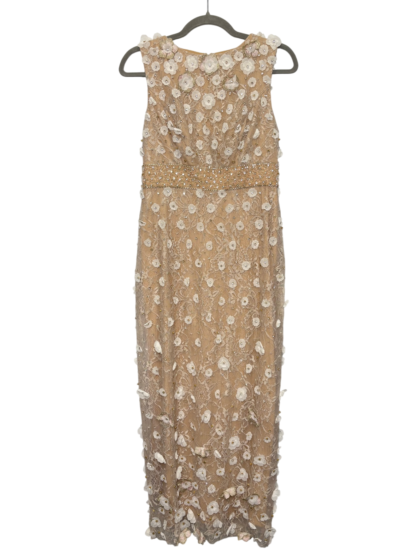 MAC DUGGAL Cream Beaded dress