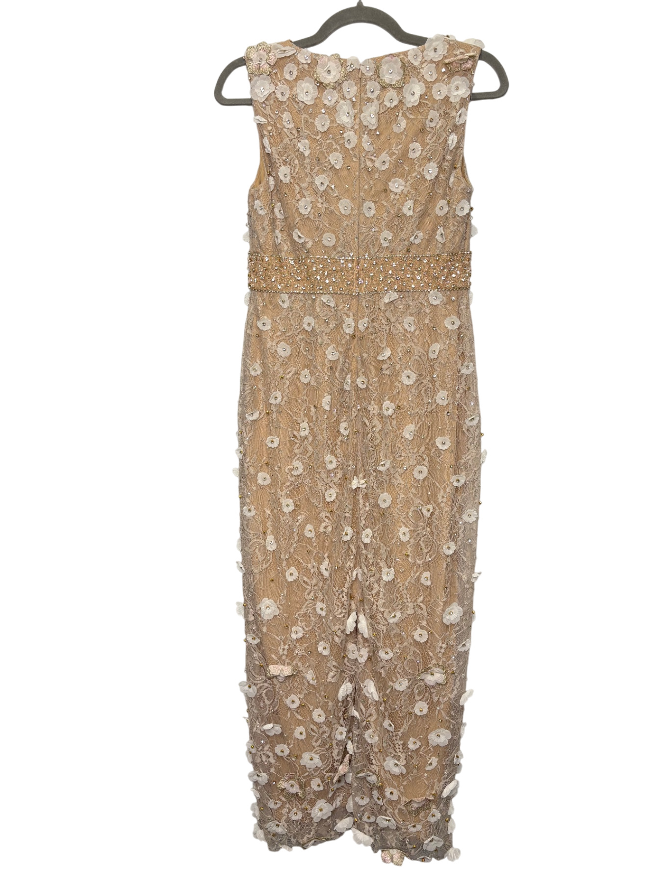 MAC DUGGAL Cream Beaded dress