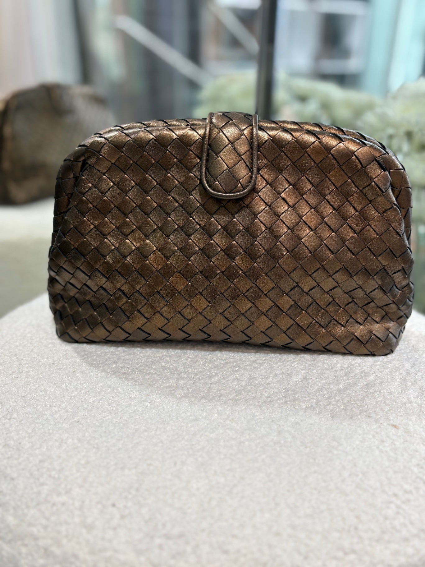 BOTTEGA VENETA Lauren bronze  clutch