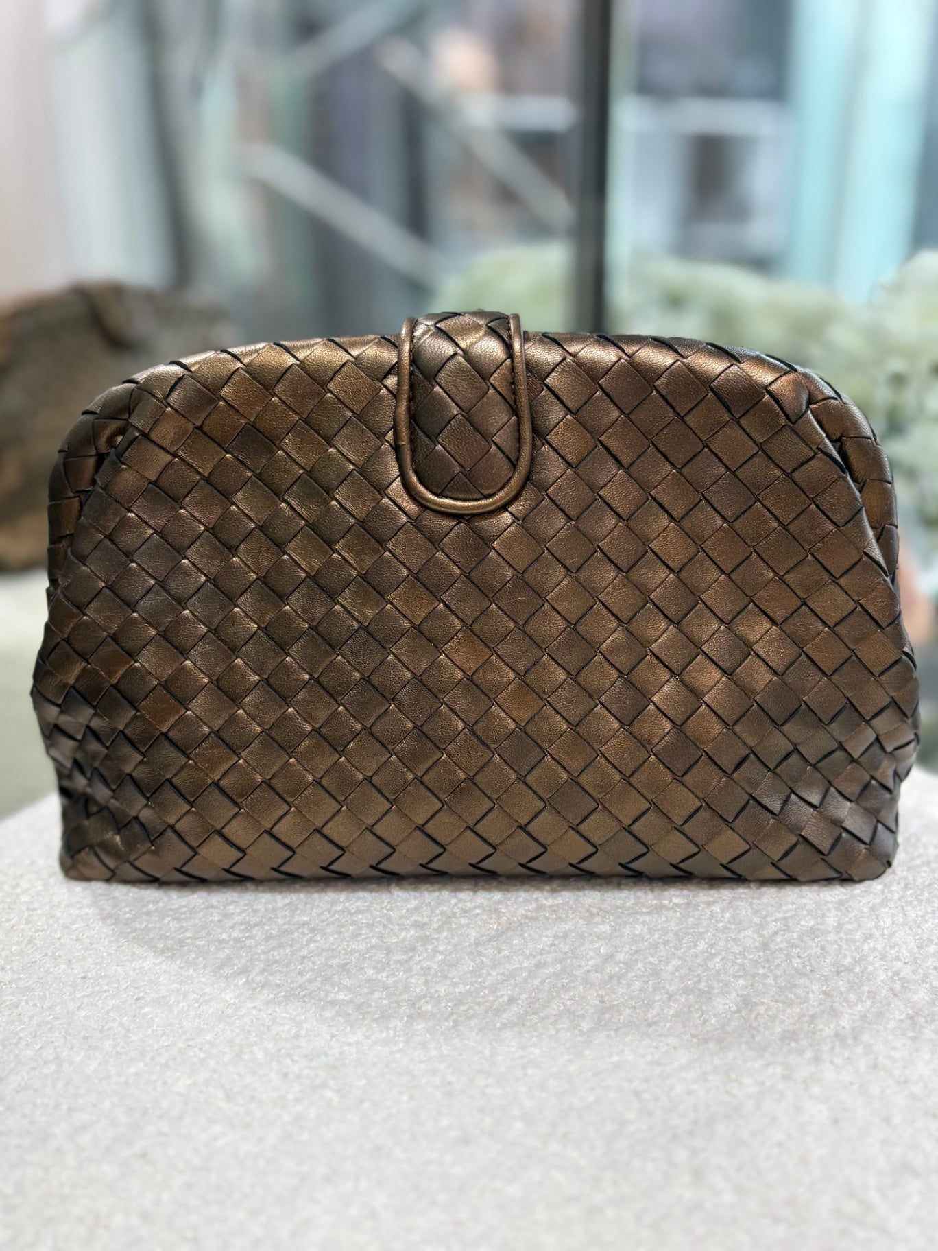 BOTTEGA VENETA Lauren bronze  clutch