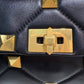 VALENTINO GARAVINI Blk/Gold Roman stud bag