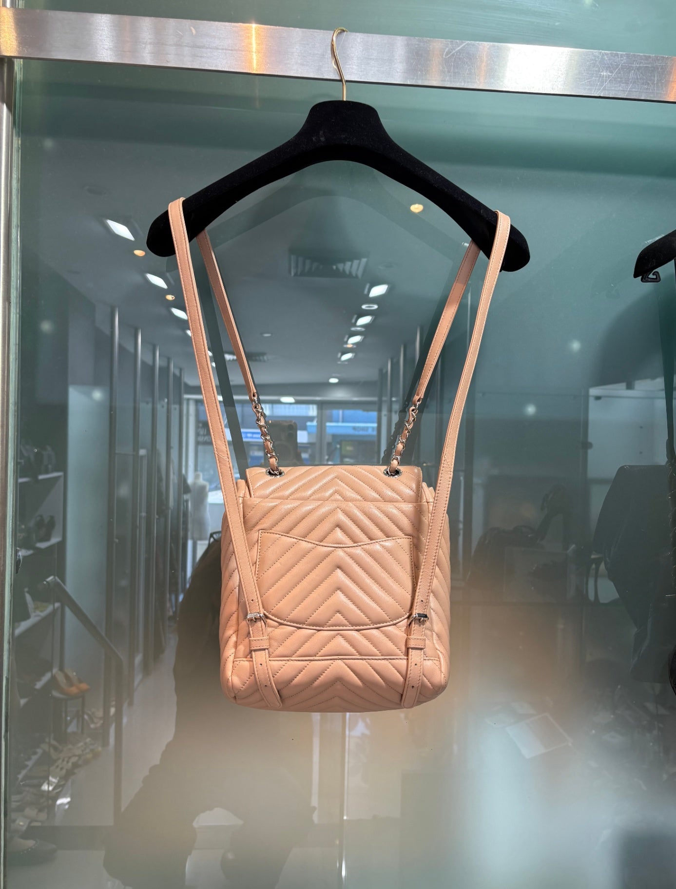 CHANEL Nude Chevron Urban Spirit backpack