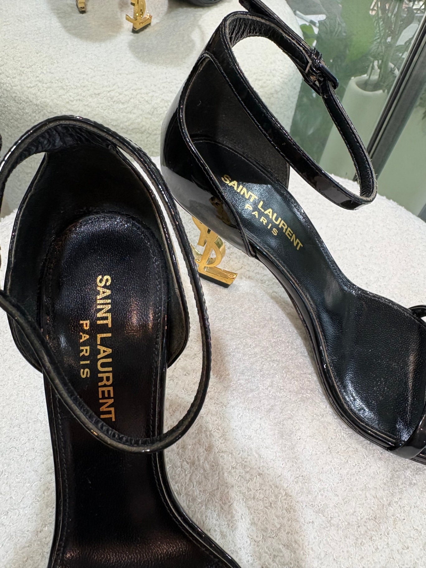 SAINT LAURENT Black Opyum 85 Heels - Size 36