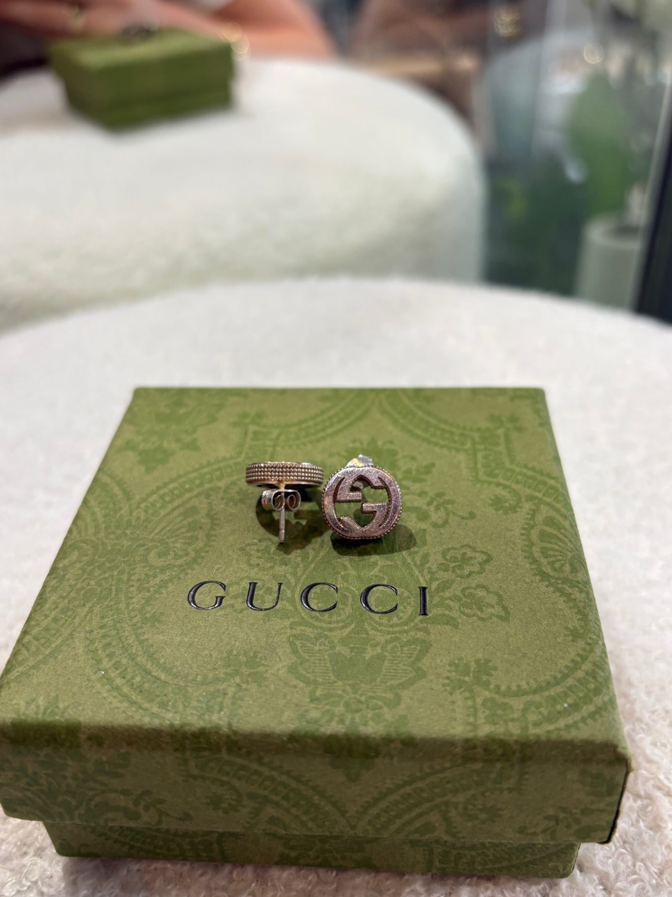 Gucci Silver Stud Earrings (B)