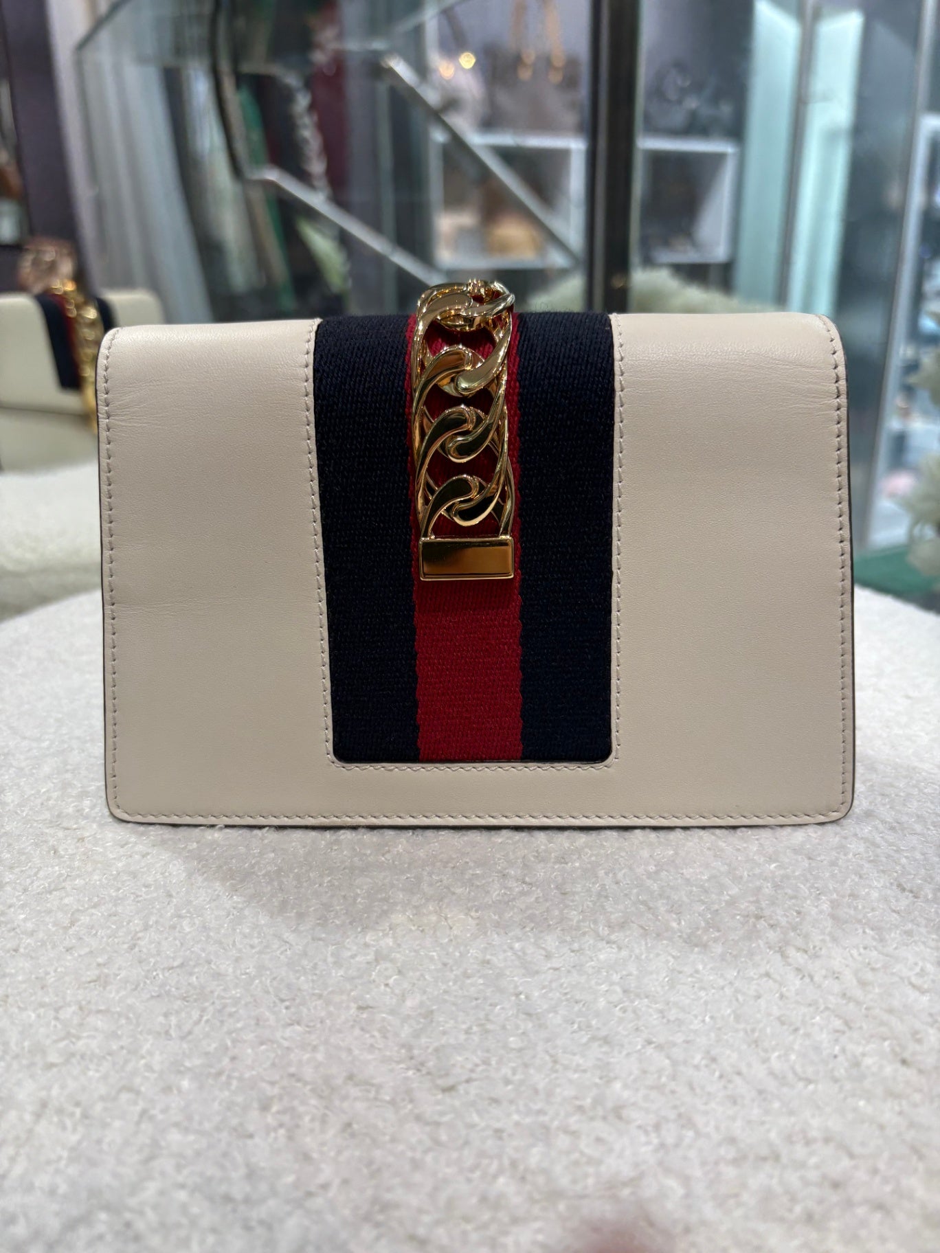 GUCCI SYLVIE Super Mini leather bag with chain