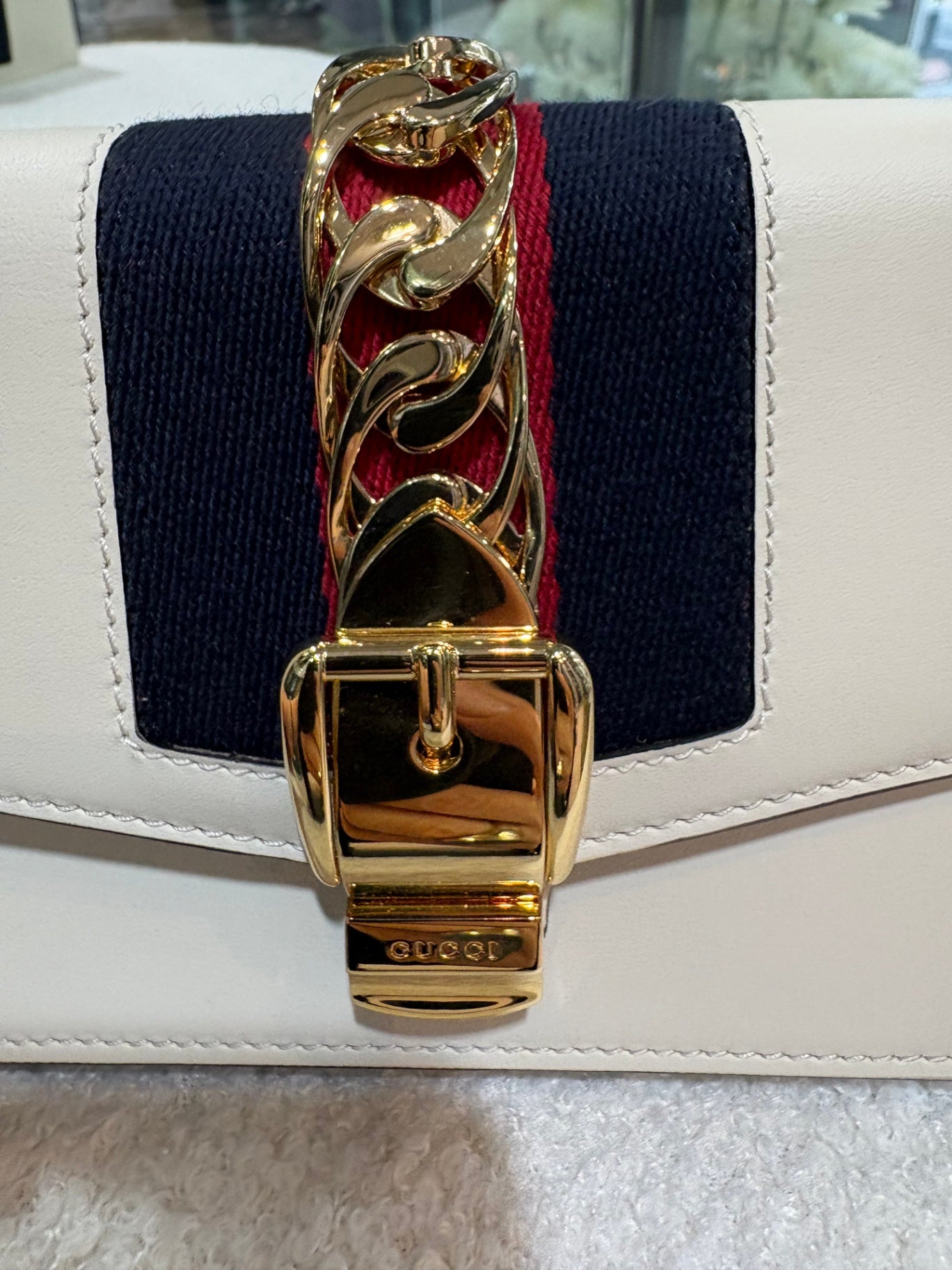 GUCCI SYLVIE Super Mini leather bag with chain