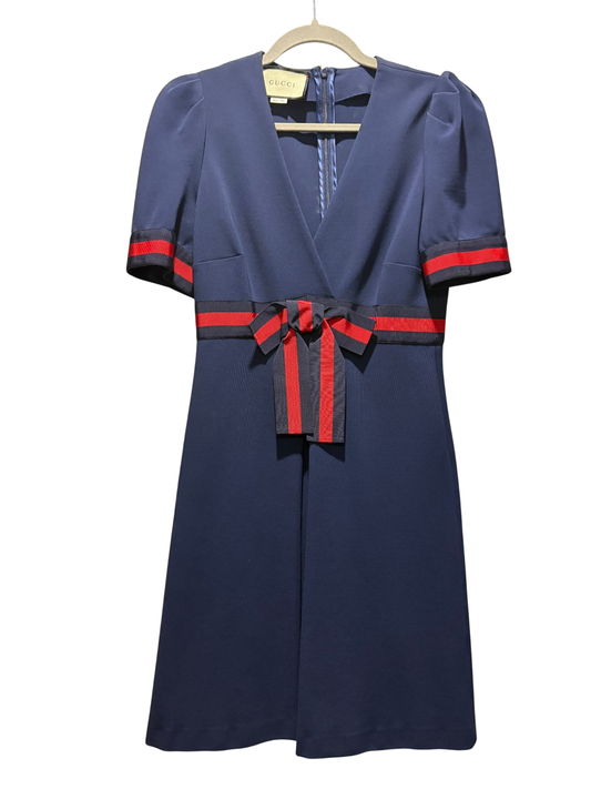 GUCCI Navy Bow dress size S