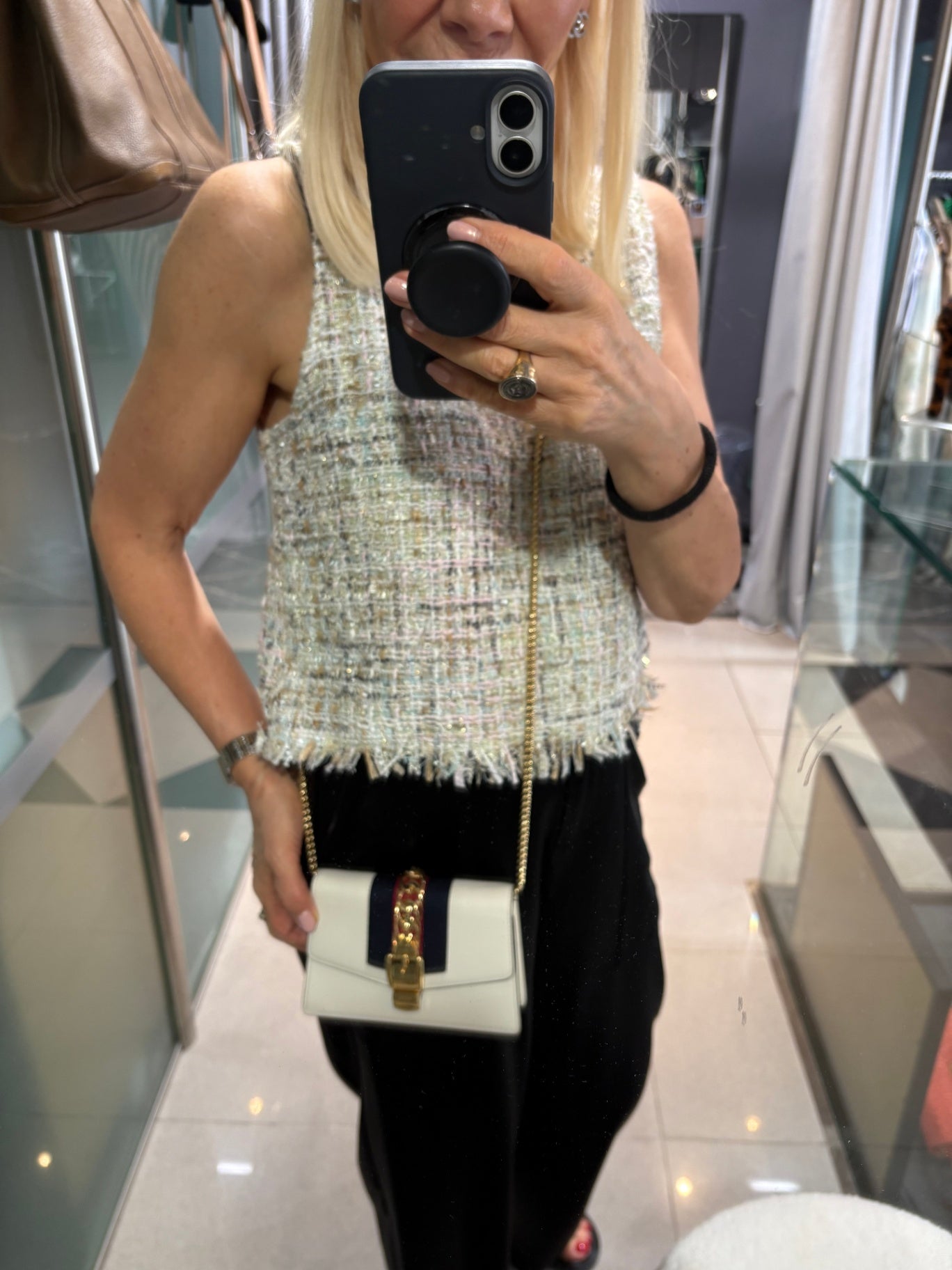 GUCCI SYLVIE Super Mini leather bag with chain