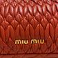 Miu Miu Coral Red Matelassé Bag with Crystal Strap