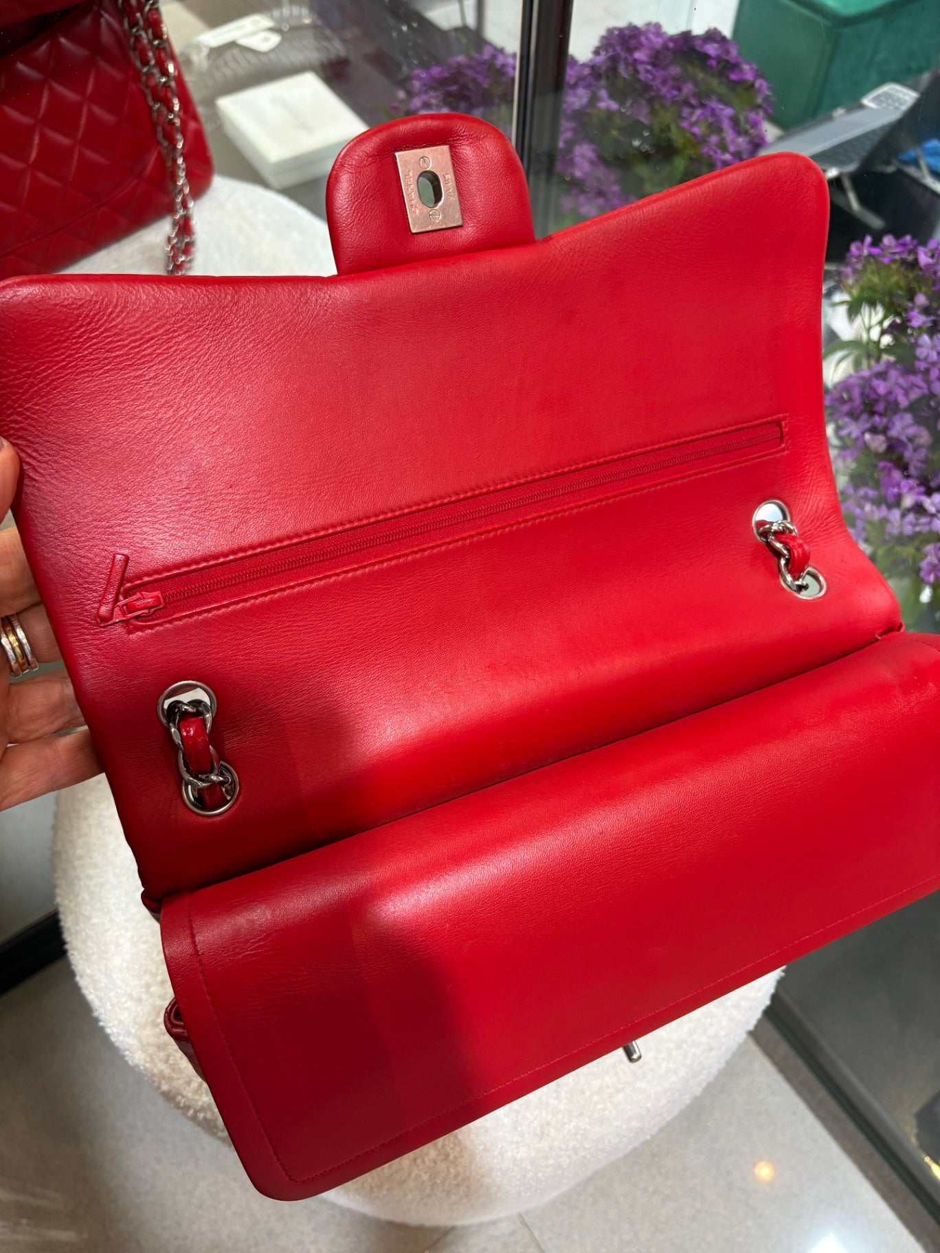 CHANEL Red Classic Double Flap - Large