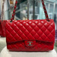 CHANEL Red Classic Double Flap - Large