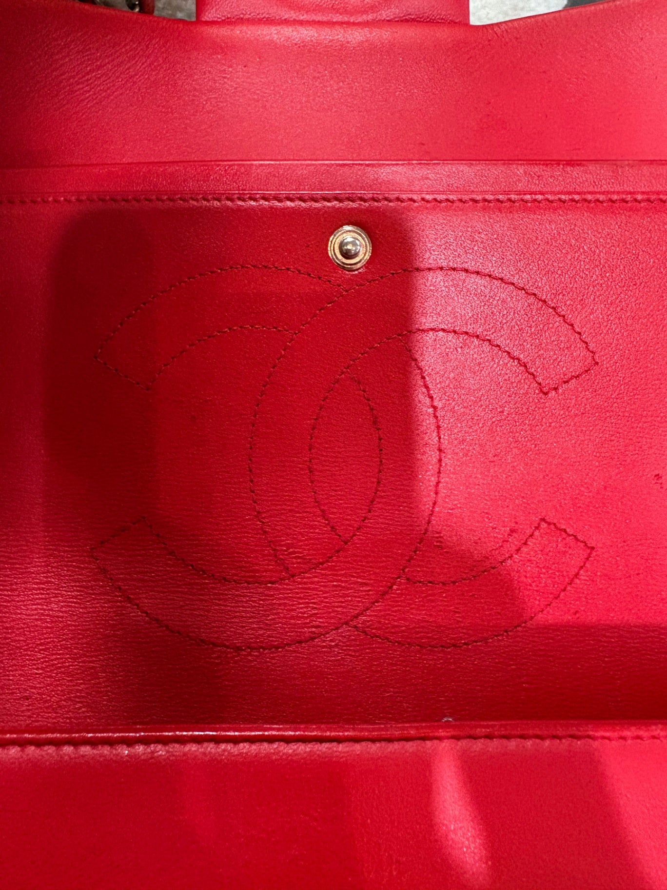 CHANEL Red Classic Double Flap - Large