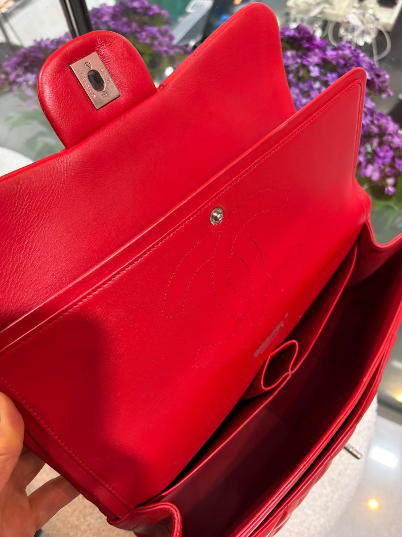 CHANEL Red Classic Double Flap - Large