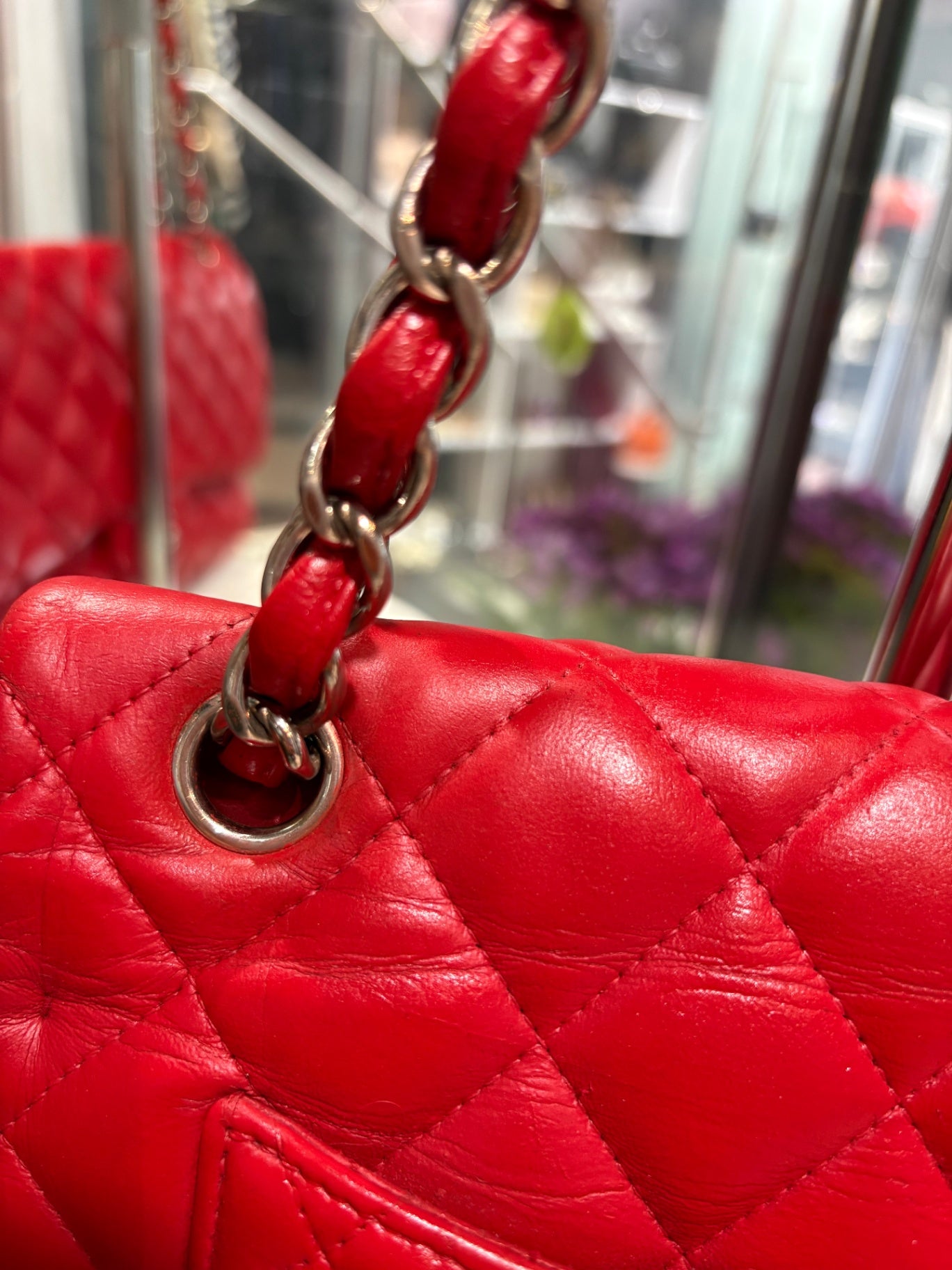 CHANEL Red Classic Double Flap - Large
