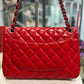 CHANEL Red Classic Double Flap - Large