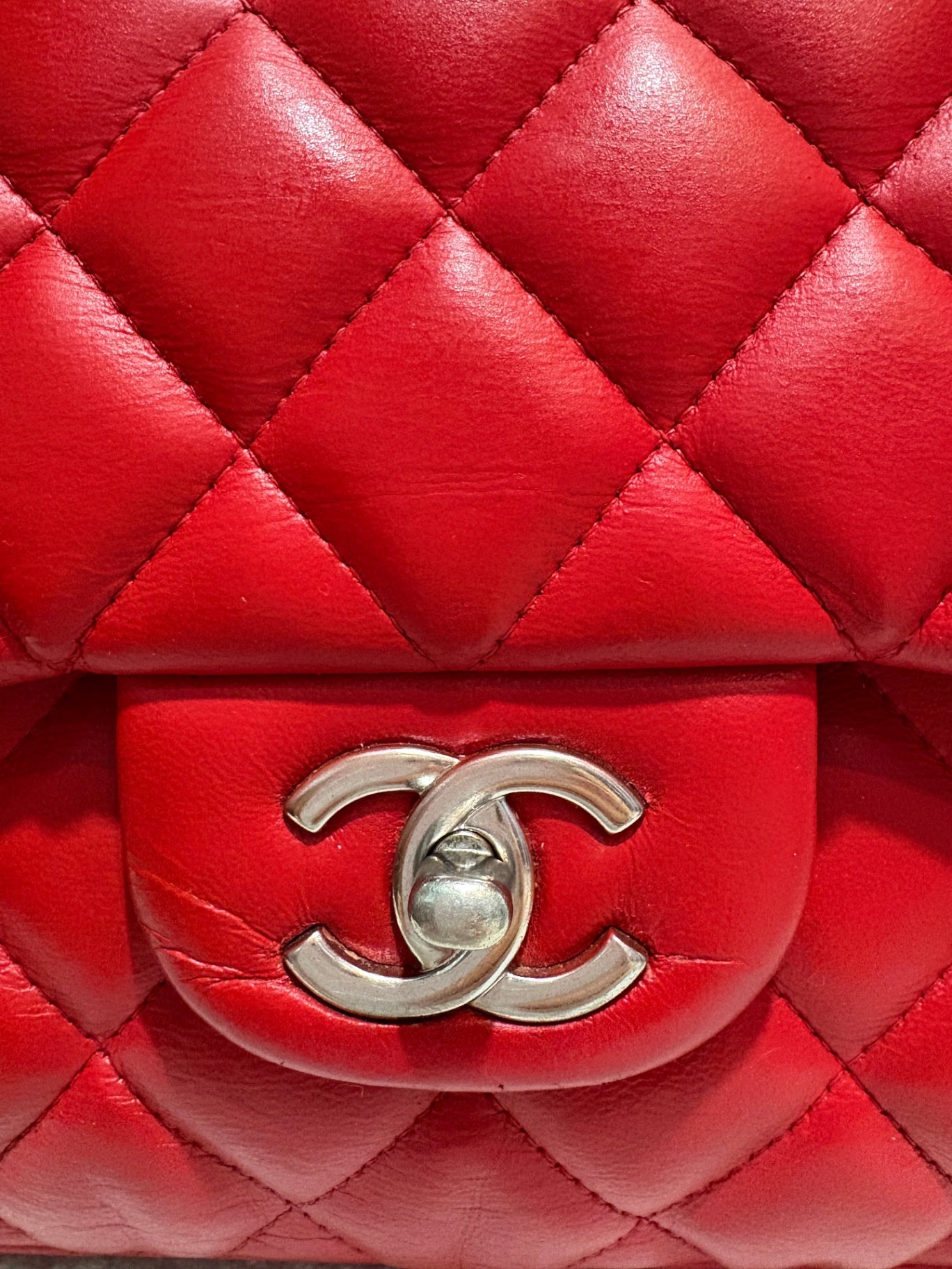 CHANEL Red Classic Double Flap - Large