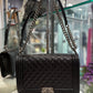 CHANEL BOY Black Caviar Leather  - Large