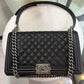 CHANEL BOY Black Caviar Leather  - Large