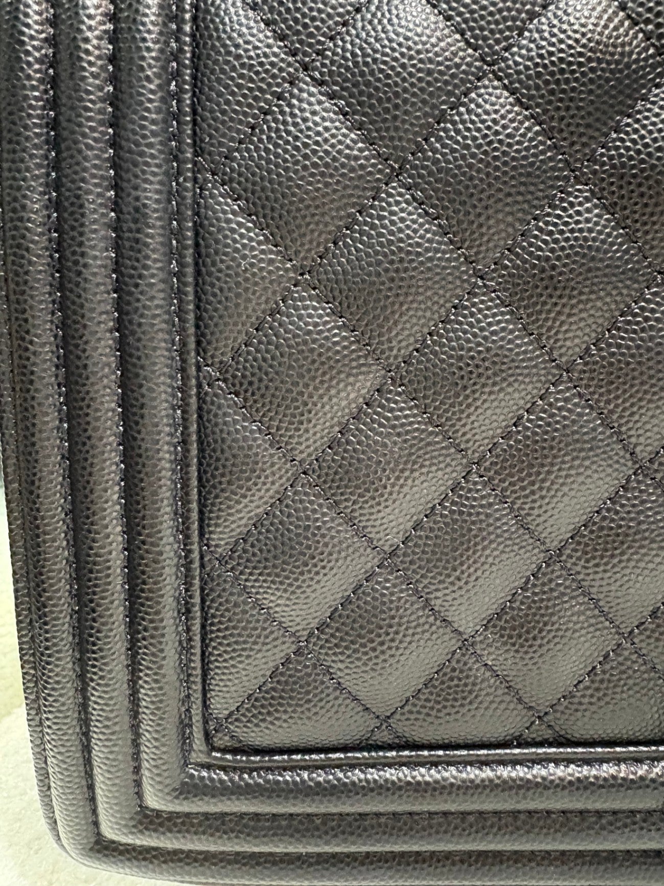 CHANEL BOY Black Caviar Leather  - Large