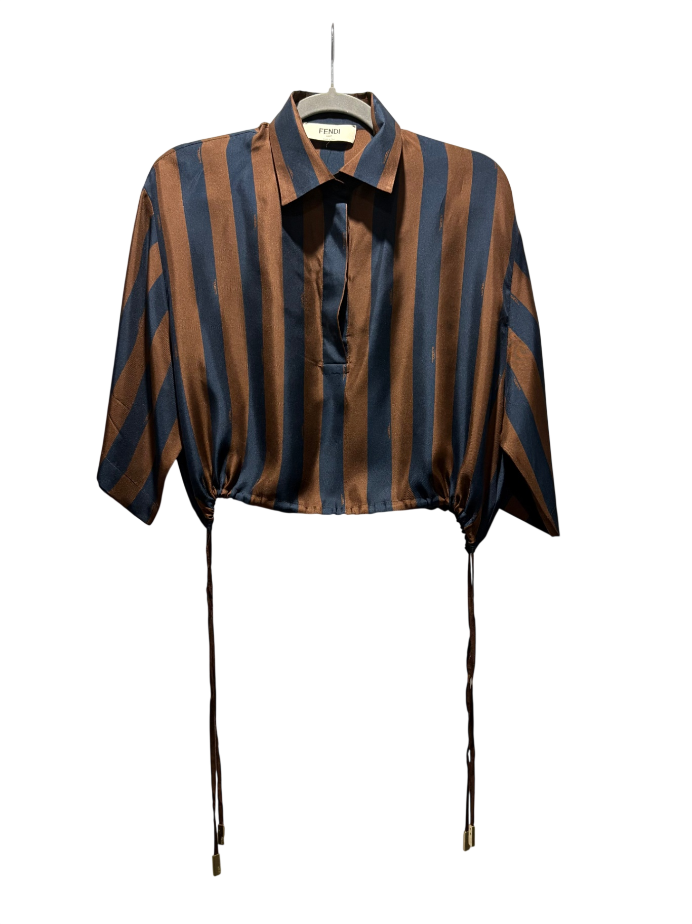 FENDI Coffee/Navy striped set