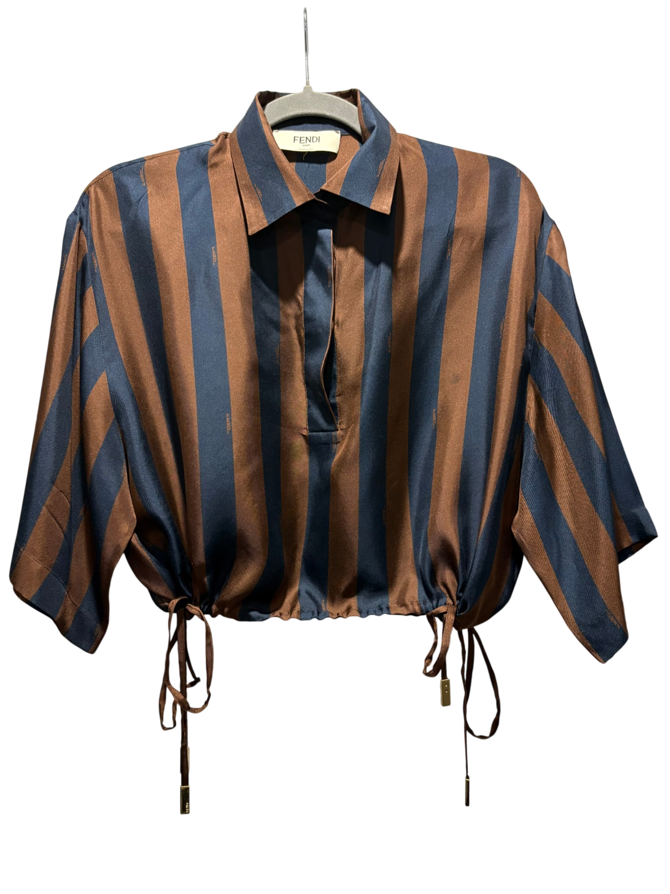 FENDI Coffee/Navy striped set