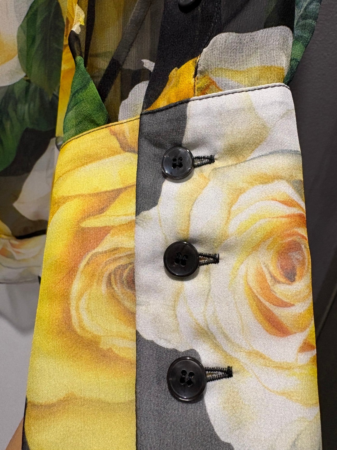 DOLCE & GABBANA Yellow/Green silk blouse: 44