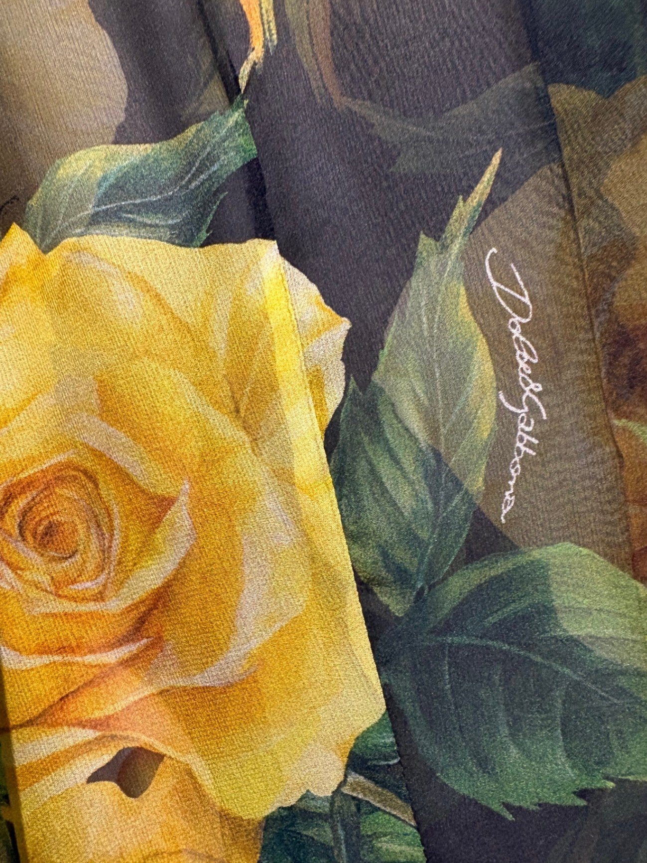 DOLCE & GABBANA Yellow/Green silk blouse: 44