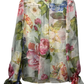 DOLCE & GABBANA Light green/floral blouse:44