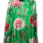 DOLCE & GABBANA Green/pink floral silk blouse: 44