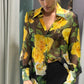 DOLCE & GABBANA Yellow/Green silk blouse: 44