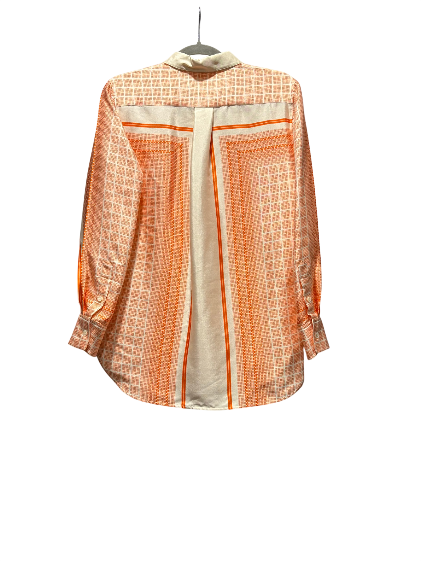 CELINE Geometric Orange Silk Shirt size 40