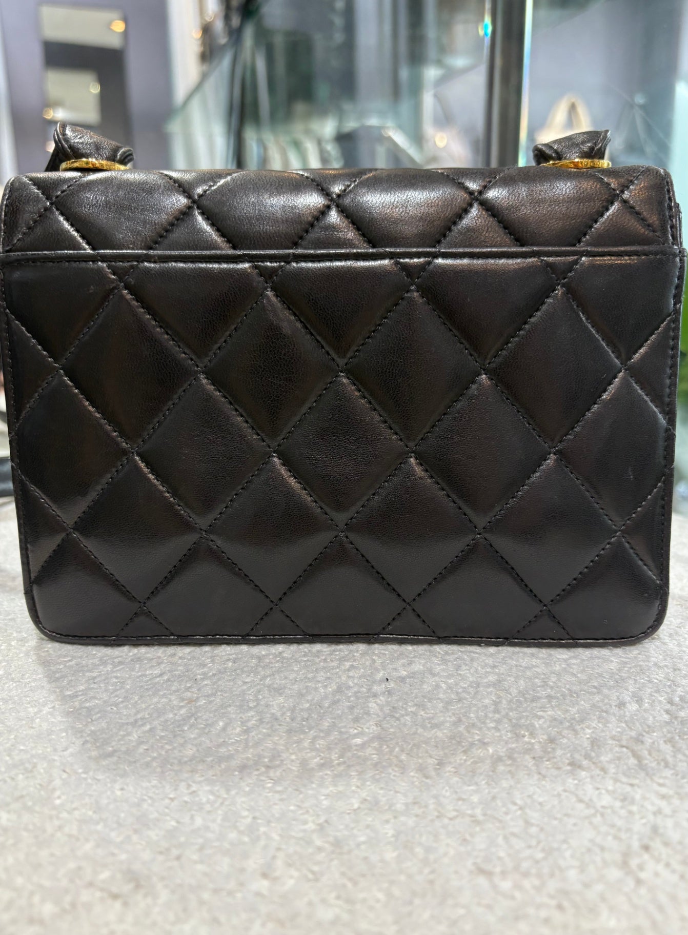 CHANEL Vintage Black Lambskin Mini Flap