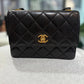 CHANEL Vintage Black Lambskin Mini Flap