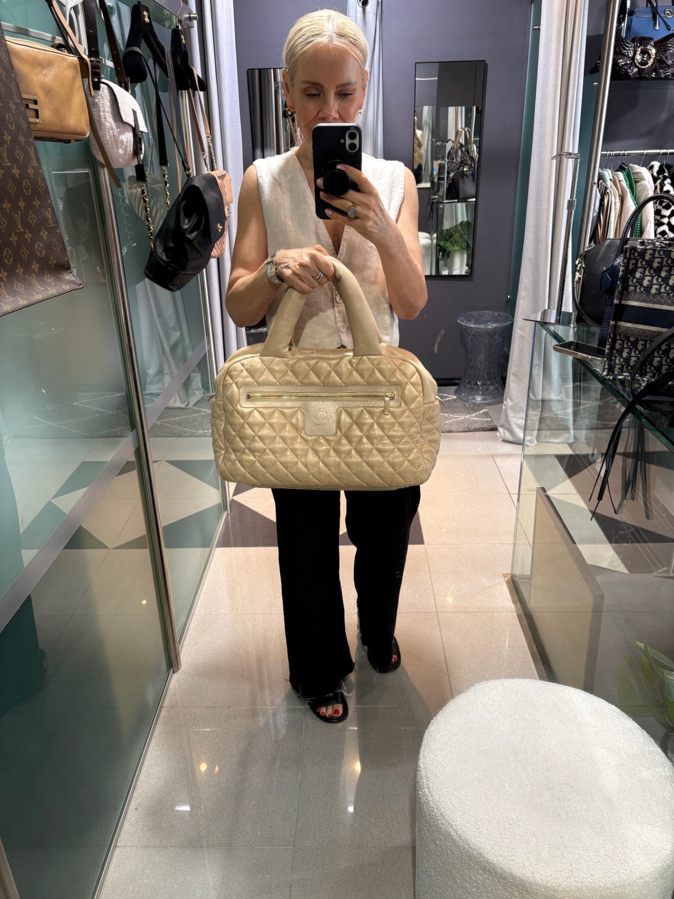 CHANEL Coco Cocoon Bowler Bag - Gold