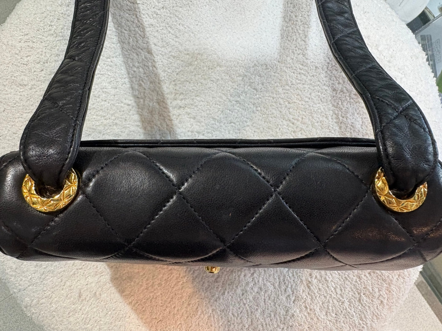 CHANEL Vintage Black Lambskin Mini Flap