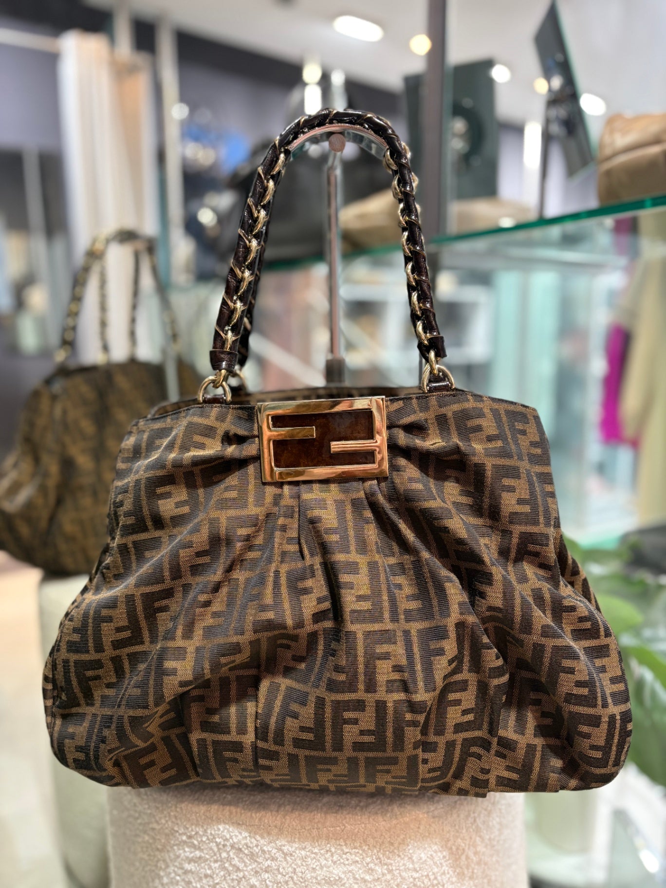 FENDI - MIA Tote with Chain Hardware