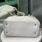 PRADA White Vitello Daino Leather Bowler Bag