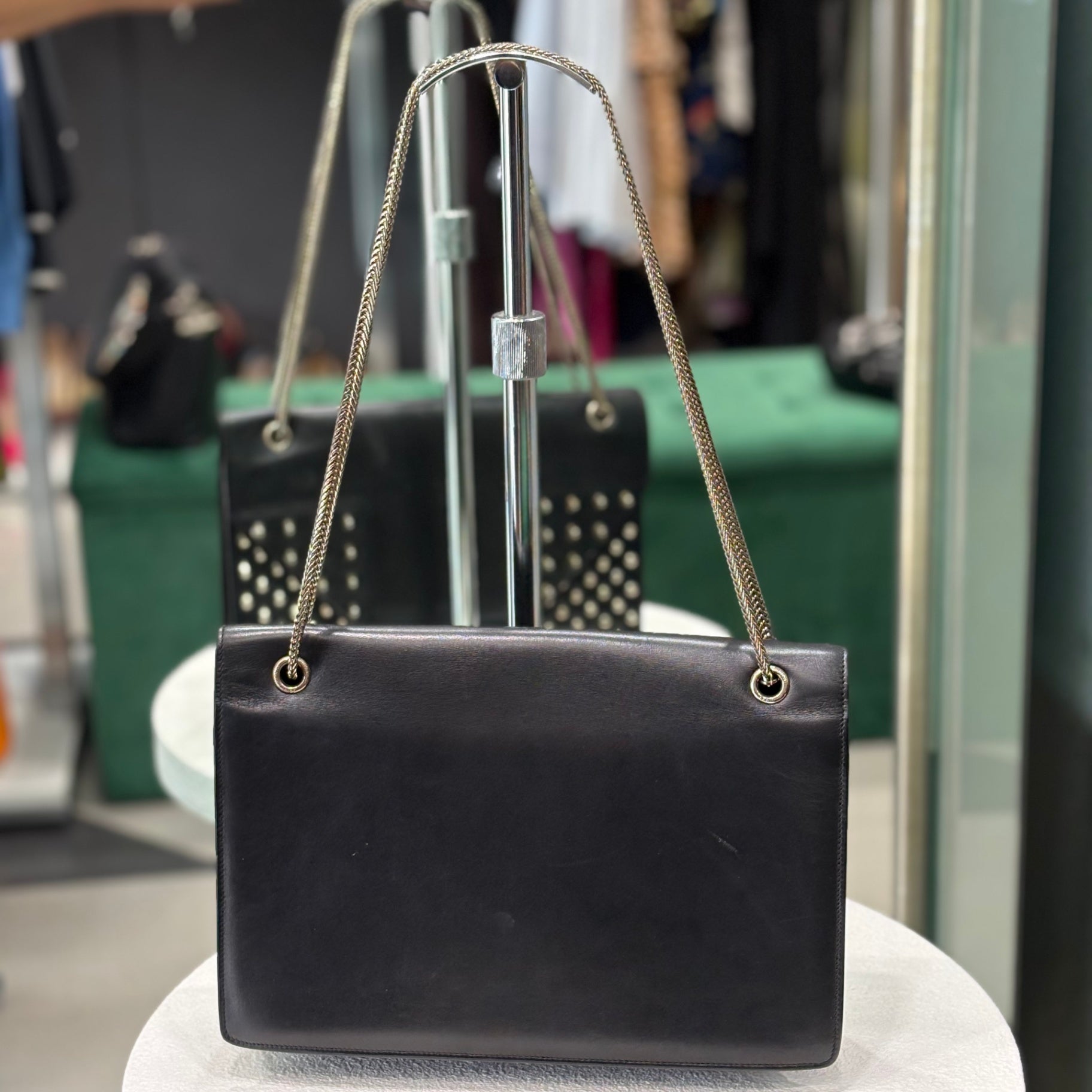 SAINT LAURENT Black Studded Betty bag