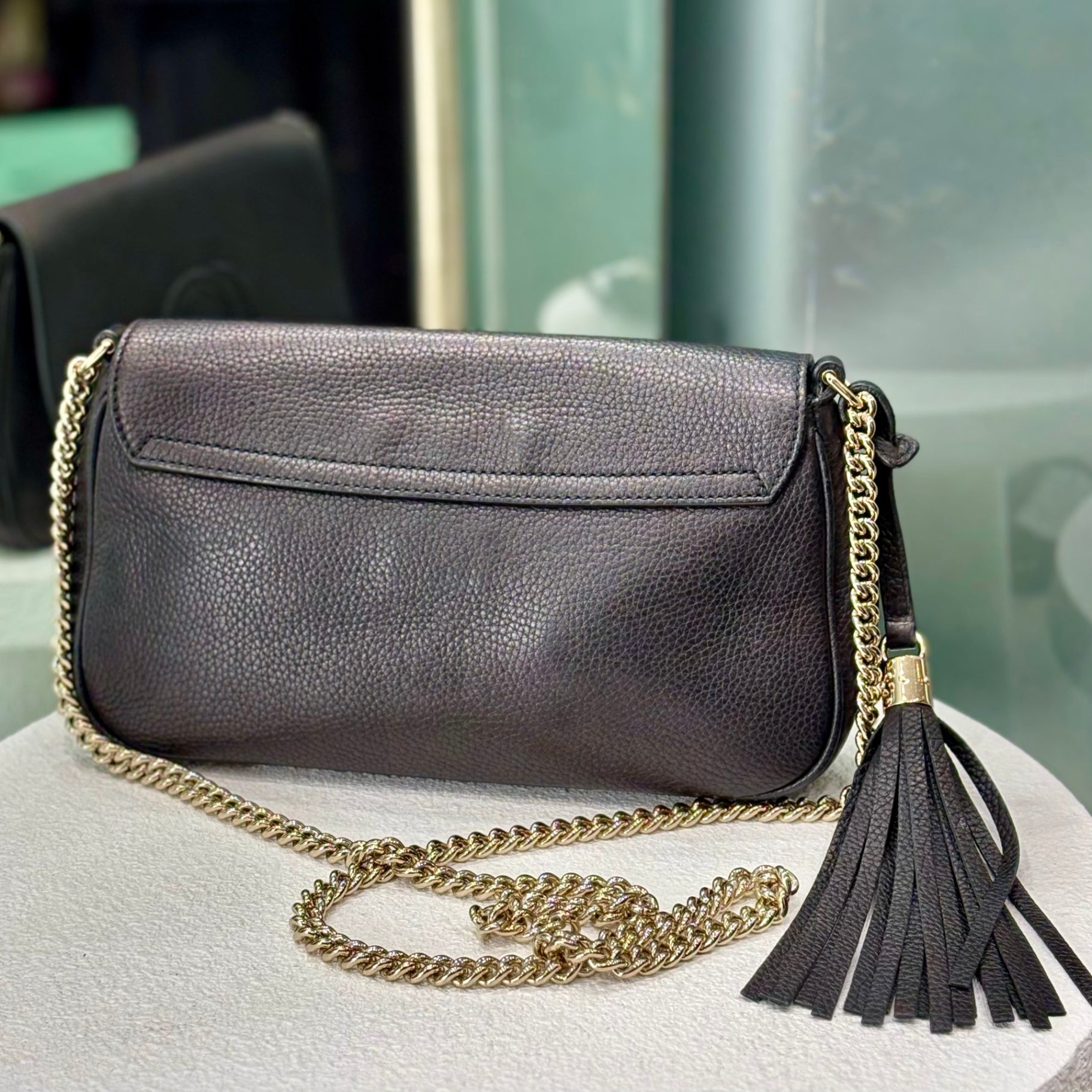 GUCCI Gucci Soho Chain Crossbody Long Flap Black
