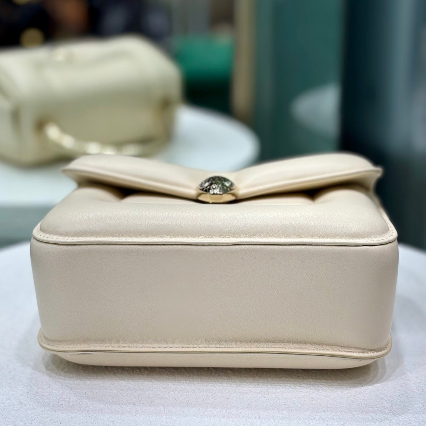 BVLGARI Serpenti Forever Top Handle Ivory Bag