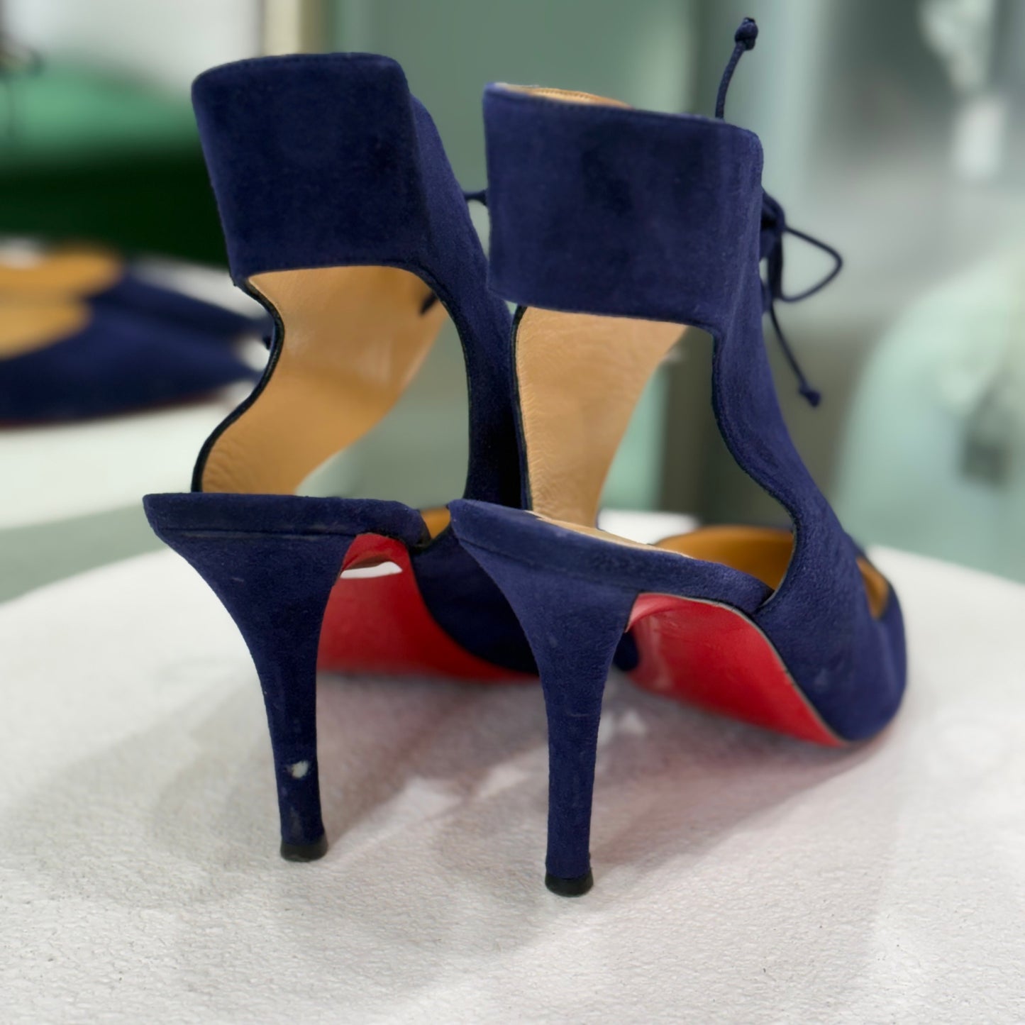 CHRISTIAN LOUBOUTIN Franca Suede Heels Eclipse Size 40