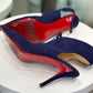 CHRISTIAN LOUBOUTIN Franca Suede Heels Eclipse Size 40