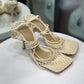 BOTTEGA Mesh Nude Heels Size 37.5